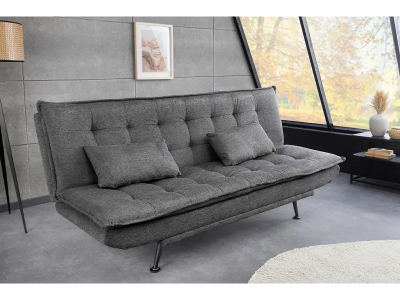 Canapé-lit en tissu texturé moderne 195 cm 3 places – JAZZ