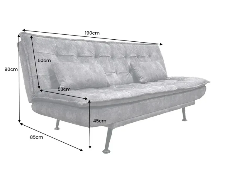 Canapé-lit velours moderne 195 cm 3 places – JAZZ