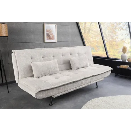 Canapé-lit en tissu chenille moderne 195 cm 3 places – JAZZ