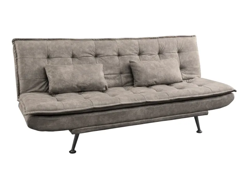 Canapé-lit microfibre taupe moderne 195 cm 3 places – JAZZ