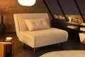 Fauteuil-lit SMART compact 100 cm – Velours côtelé, sans accoudoirs
