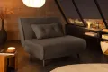 Fauteuil-lit SMART compact 100 cm – Velours côtelé, sans accoudoirs