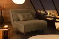 Fauteuil-lit SMART compact 100 cm – Velours côtelé, sans accoudoirs