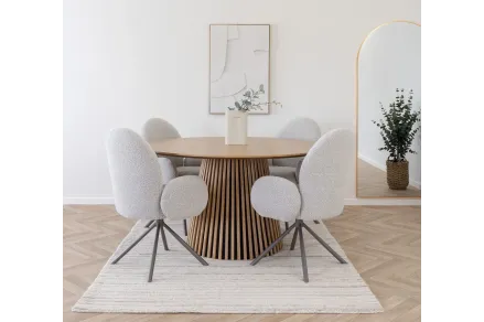 Table ronde bois Ø140 cm OSAKA – table à manger ronde chêne naturel 2