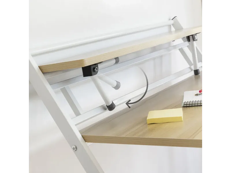 Bureau Pliable avec Étagère Intégrée — Sans Montage | Decozzia