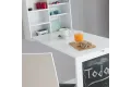 Bureau Mural Rabattable avec Ardoise et Liège – Blanc | Decozzia