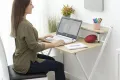 Bureau pliable avec étagère — se range en 3 cm, aucun montage requis