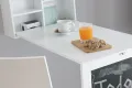 Bureau mural rabattable petit espace blanc | Bureau gain de place avec rangement – Decozzia