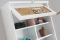 Bureau mural rabattable petit espace blanc | Bureau gain de place avec rangement – Decozzia