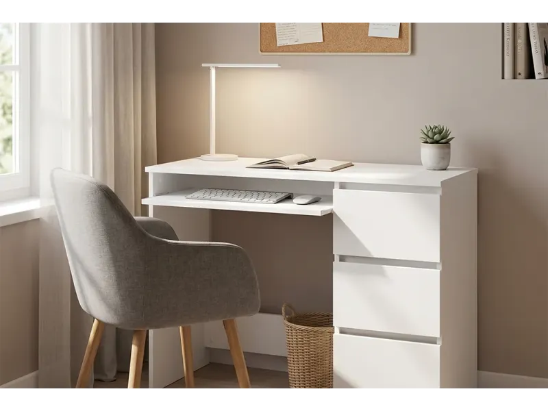 Bureau Blanc 90x45x76 cm Aggloméré