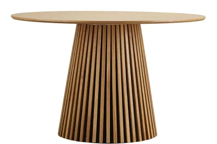 Table à manger ronde bois Ø120 cm OSAKA – table ronde chêne naturel design minimaliste gain de place 2