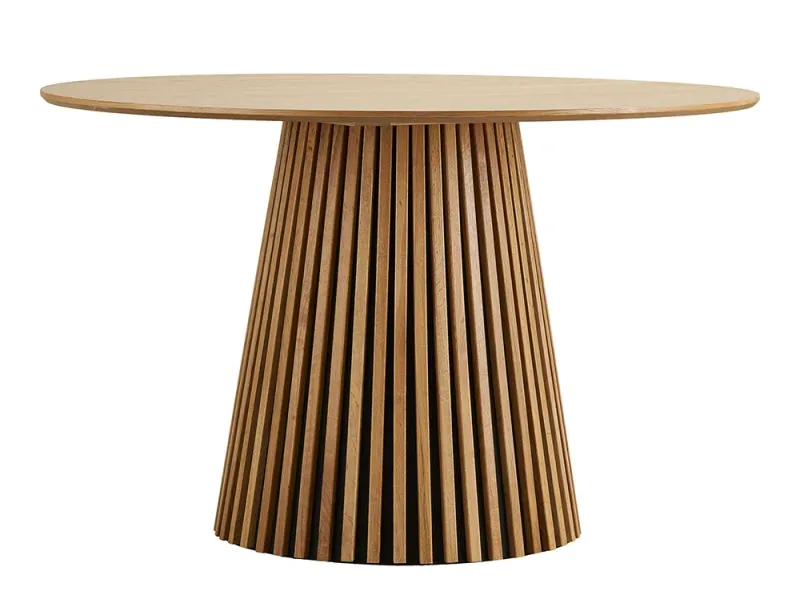 Table à manger ronde bois Ø120 cm OSAKA – table ronde chêne naturel design minimaliste gain de place