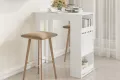 Table de bar avec rangement Blanc 102x50x103,5 cm Aggloméré