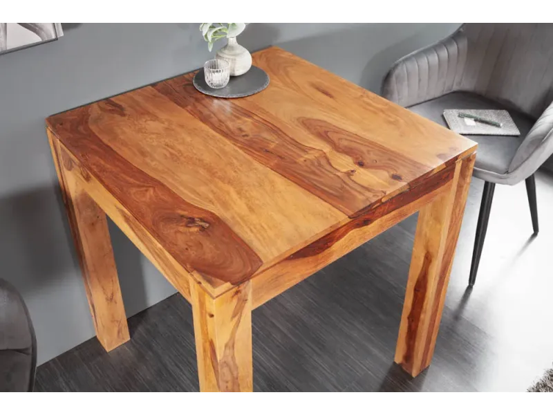 Table salle à manger carrée en bois massif 70cm