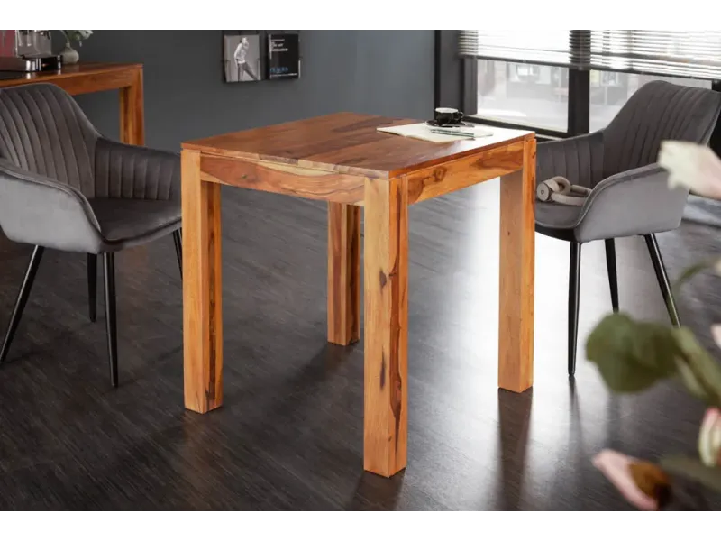 Table salle à manger carrée en bois massif 70cm