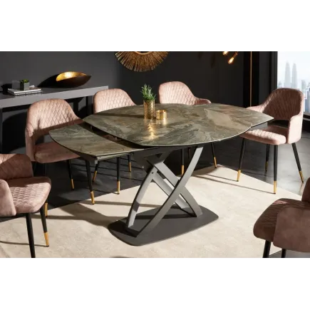 Table à Manger INES 130-190cm Céramique, taupe, extensible 2