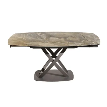 Table à Manger INES 130-190cm Céramique, taupe, extensible