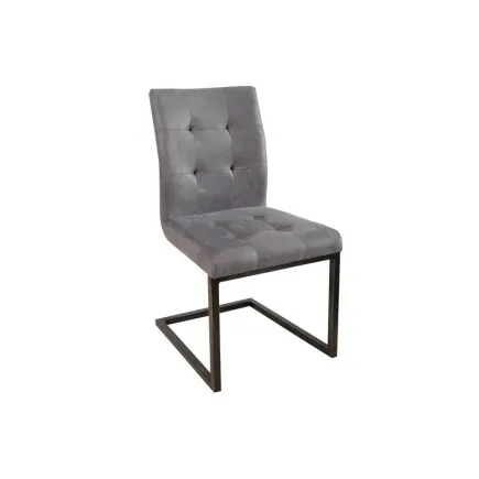 Lot de 2 chaises capitonnées de coloris gris 2