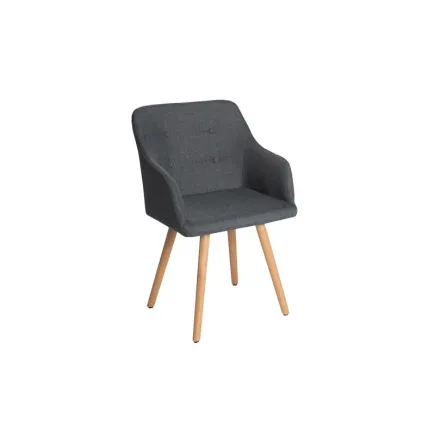 Lot de 2 fauteuils scandinaves en tissu gris foncé 2
