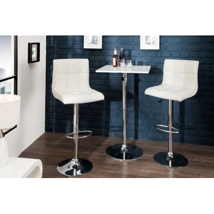 Lot de 2 tabourets de bar design en simili cuir blanc 2