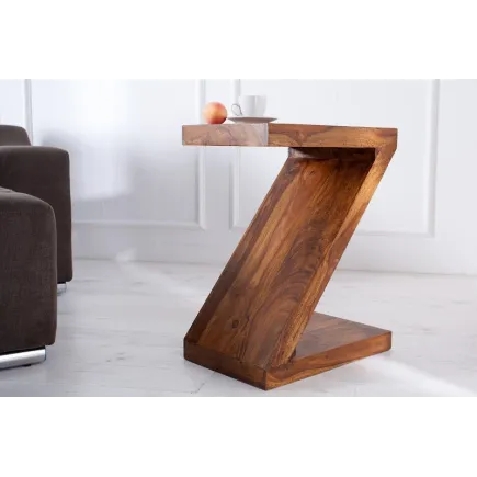 Table d'appoint design Z en bois massif
