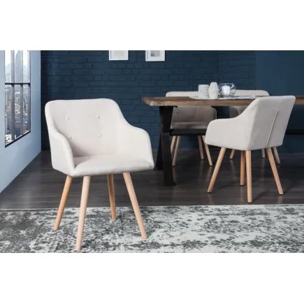 Ensemble de 2 chaises beiges de salle à manger style scandinave