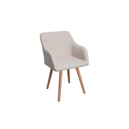Ensemble de 2 chaises beiges de salle à manger style scandinave 2