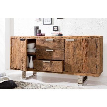 Enfilade design 2 portes 3 tiroirs en bois massif 2