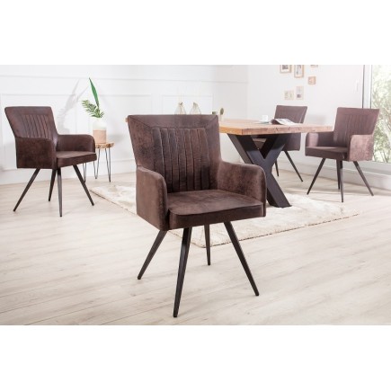 Ensemble de 2 chaises scandinaves coloris brun