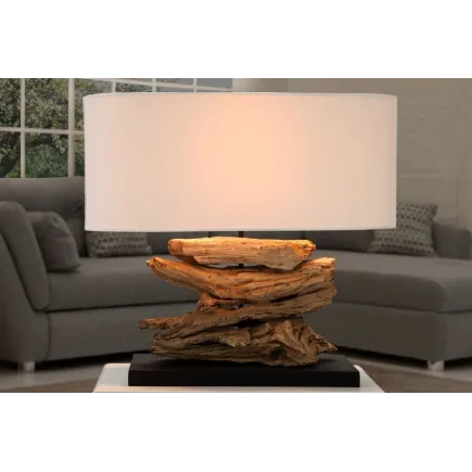 Lampe à poser de 55 cm en bois flotté naturel