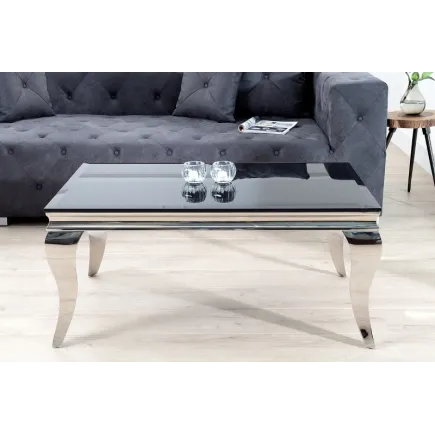 Table basse noir/argenté de style baroque 100 cm 2