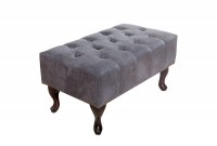 Pouf Chesterfield en microfibre gris