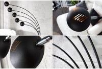 Lampadaire sur pied design arc 5 boules en métal teinté noir et doré