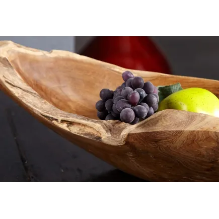 Corbeille de fruit design naturel de 60 cm en bois du teck massif 2