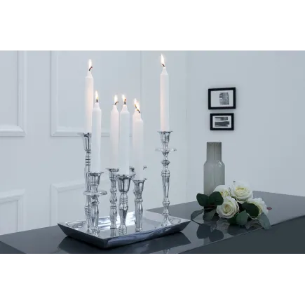 Chandelier design baroque coloris argenté à 7 branches
