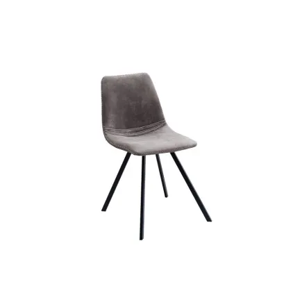 Lot de 4 chaises de salle à manger design scandinave coloris gris taupe en microfibre 2