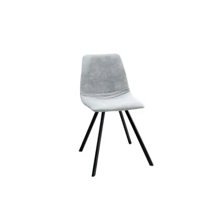 Lot de 4 chaises de salle à manger design scandinave coloris gris claire en microfibre 2