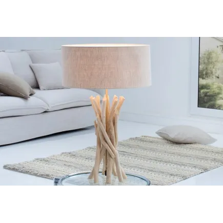 Lampe à poser design naturel en bois flotté