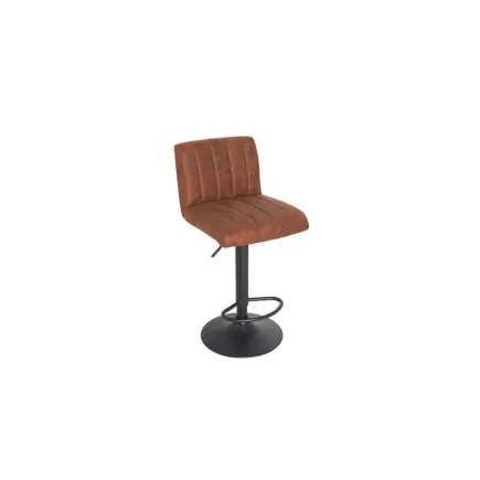 Lot de 2 tabourets de bar design coloris marron vintage en microfibre