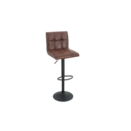 Lot de 2 tabourets de bar contemporain coloris brun vintage en microfibre 2