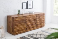 Buffet en Bois Massif Sheesham RELIEF – 160 cm Design| La force du design, la douceur du foyer.