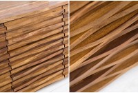 Buffet en Bois Massif Sheesham RELIEF – 160 cm Design| La force du design, la douceur du foyer.