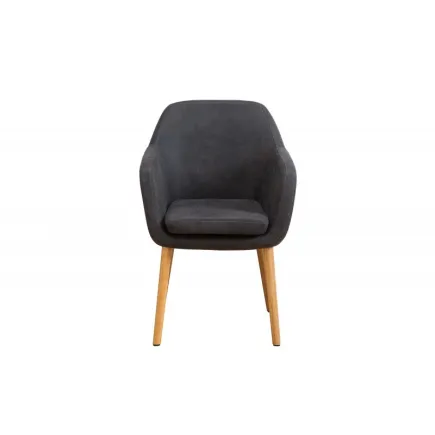 Chaise contemporaine de salle à manger coloris gris vintage en microfibre 2
