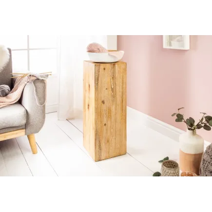 Colonne design naturel de 75 cm en bois massif