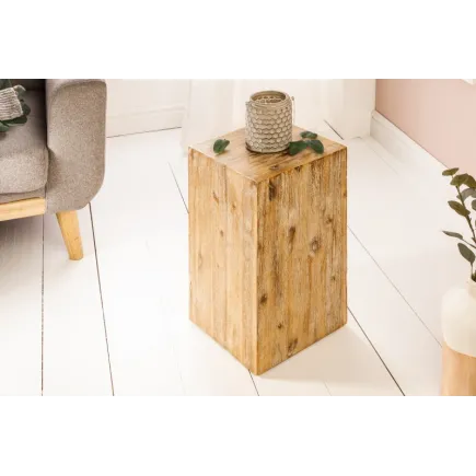Colonne design naturel de 50 cm en bois massif