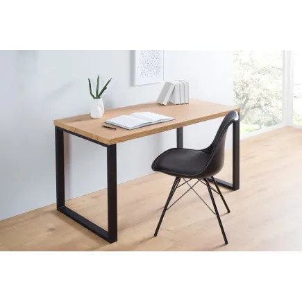 Table de bureau de 120 cm coloris naturel et noir