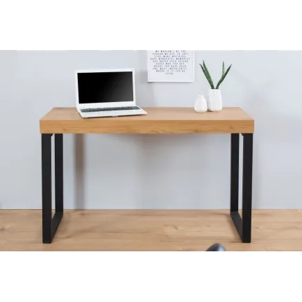 Bureau moderne rectangulaire de 120cm coloris chêne et noir 2