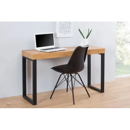 Bureau moderne rectangulaire de 120cm coloris chêne et noir