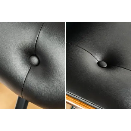 Tabouret de bar design rétro de couleur noire avec piétement réglable 2