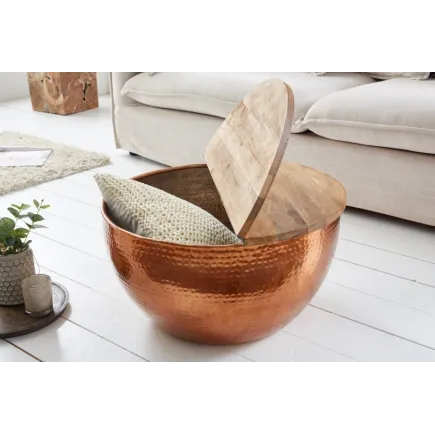 Table basse cuivré avec rangement 2